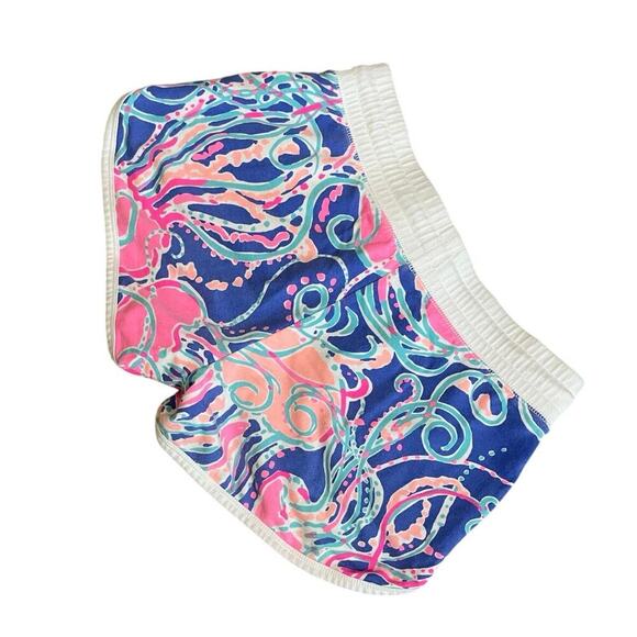 LILLY PULITZER JELLIES BE JAMMIN IRIS BLUE CHRISSY LOUNGE SHORTS SZ S BEACHY - Picture 13 of 16